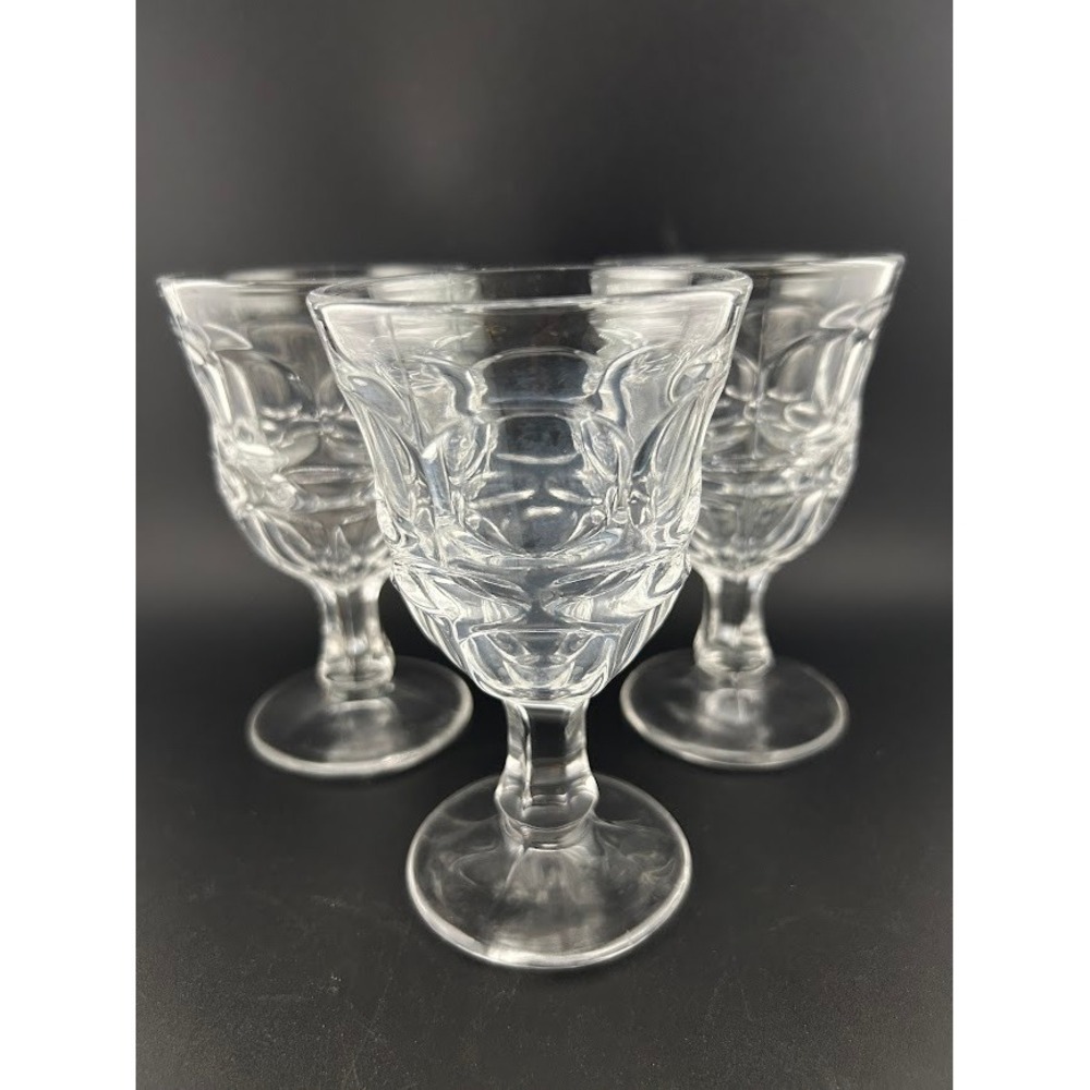Set of 3 Vintage Fostoria Argus 4 7/8" Clear  Cordial Wine Glasses‎ Goblets